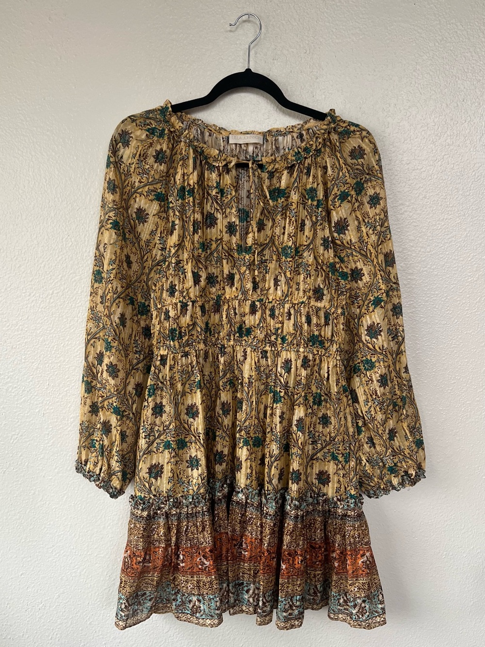 Ulla Johnson Val Boho Gathered Floral Dress